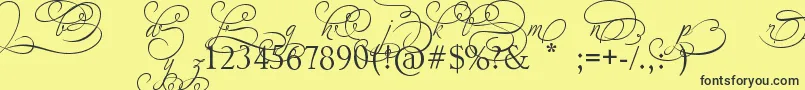 AdiosScriptAltIvAndOrns Font – Black Fonts on Yellow Background