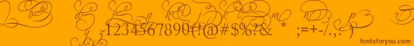 AdiosScriptAltIvAndOrns Font – Brown Fonts on Orange Background