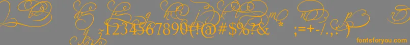 AdiosScriptAltIvAndOrns Font – Orange Fonts on Gray Background