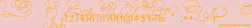 AdiosScriptAltIvAndOrns Font – Orange Fonts on Pink Background