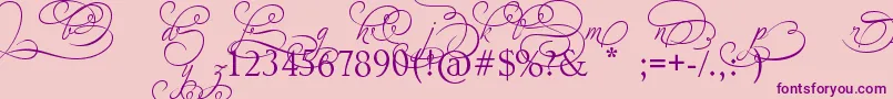 AdiosScriptAltIvAndOrns Font – Purple Fonts on Pink Background