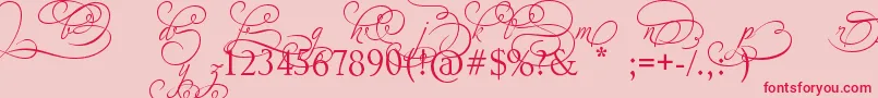 AdiosScriptAltIvAndOrns Font – Red Fonts on Pink Background
