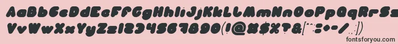 Fonte MOONLIGHT Italic – fontes pretas em um fundo rosa