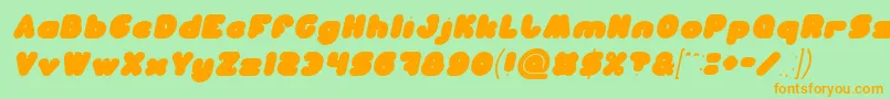 MOONLIGHT Italic Font – Orange Fonts on Green Background