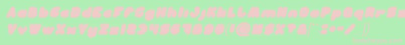 MOONLIGHT Italic Font – Pink Fonts on Green Background