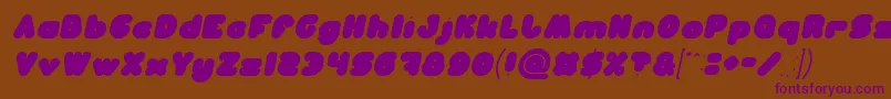 Czcionka MOONLIGHT Italic – fioletowe czcionki na brązowym tle