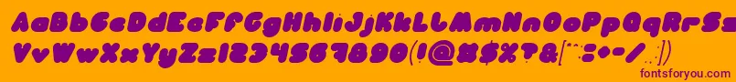 フォントMOONLIGHT Italic – オレンジの背景に紫のフォント