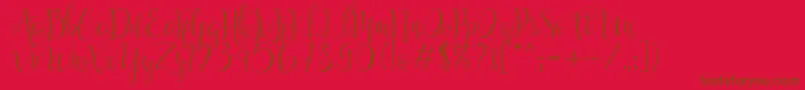 Weitere Informationen zur Moonlight Regular-Schriftart Moonlight Regular-Schriftart – Braune Schriften auf rotem Hintergrund