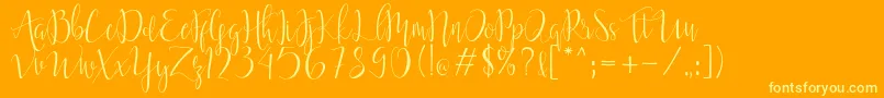 Moonlight Regular-fontti – keltaiset fontit oranssilla taustalla