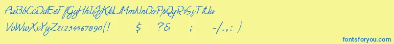 Czcionka Moonlight Script – niebieskie czcionki na żółtym tle