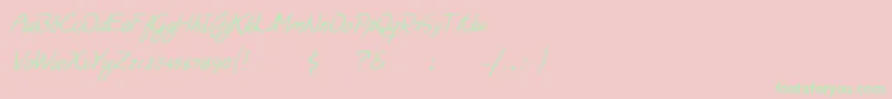 Moonlight Script-Schriftart – Grüne Schriften auf rosa Hintergrund