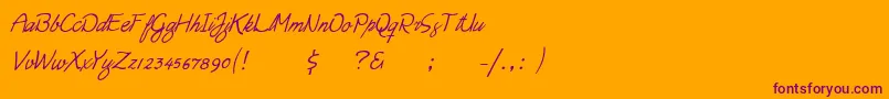 Moonlight Script Font – Purple Fonts on Orange Background