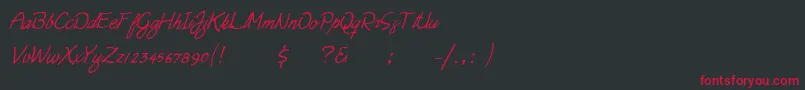Moonlight Script Font – Red Fonts on Black Background