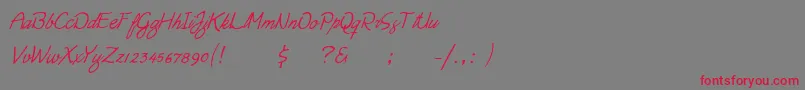 Moonlight Script Font – Red Fonts on Gray Background