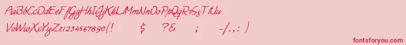 Moonlight Script Font – Red Fonts on Pink Background