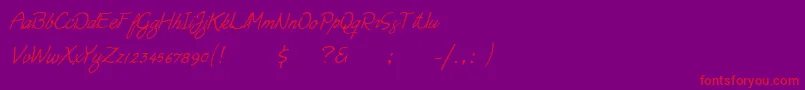 フォントMoonlight Script – 紫の背景に赤い文字