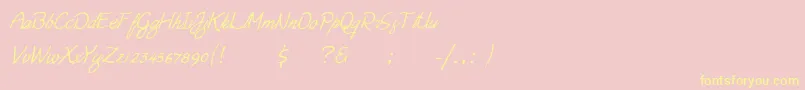 Moonlight Script-Schriftart – Gelbe Schriften auf rosa Hintergrund