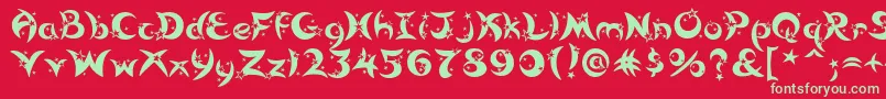 フォントMoonlight – 赤い背景に緑の文字