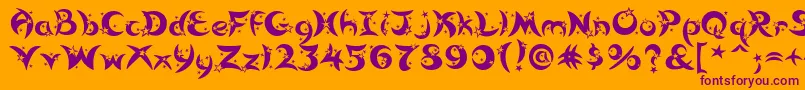 Moonlight Font – Purple Fonts on Orange Background