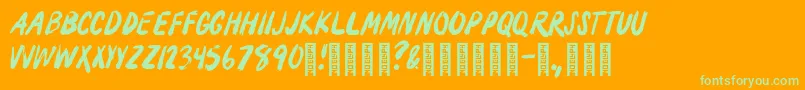 Moonlighting Font – Green Fonts on Orange Background