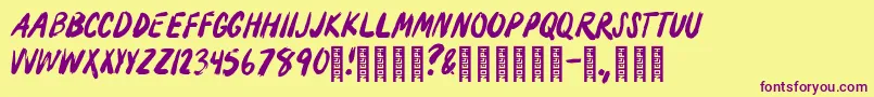 Fonte Moonlighting – fontes roxas em um fundo amarelo
