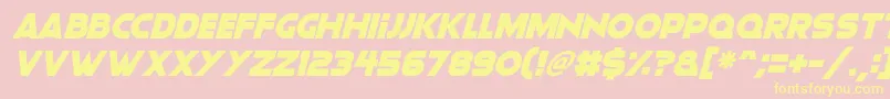 Moonlightning Italic Font – Yellow Fonts on Pink Background