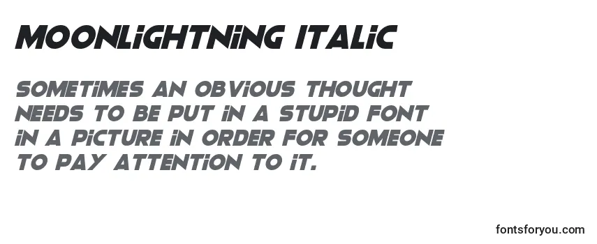 Шрифт Moonlightning Italic