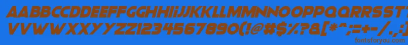 Moonlightning Italic Font – Brown Fonts on Blue Background