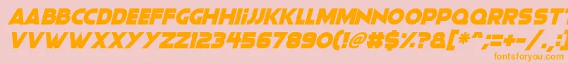 Moonlightning Italic Font – Orange Fonts on Pink Background