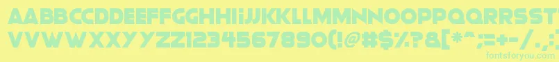 Moonlightning-Schriftart – Grüne Schriften auf gelbem Hintergrund