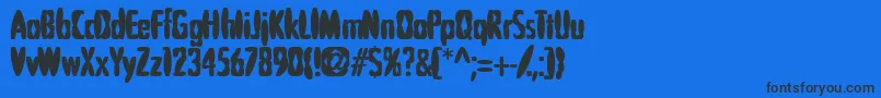 Puffedriceblack Font – Black Fonts on Blue Background