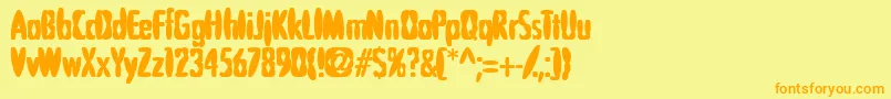 Puffedriceblack Font – Orange Fonts on Yellow Background