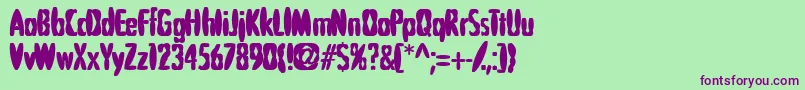 Puffedriceblack Font – Purple Fonts on Green Background