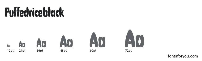 Puffedriceblack Font Sizes
