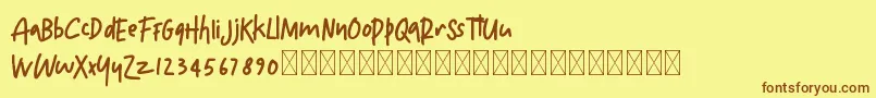 Czcionka Moonllime – brązowe czcionki na żółtym tle