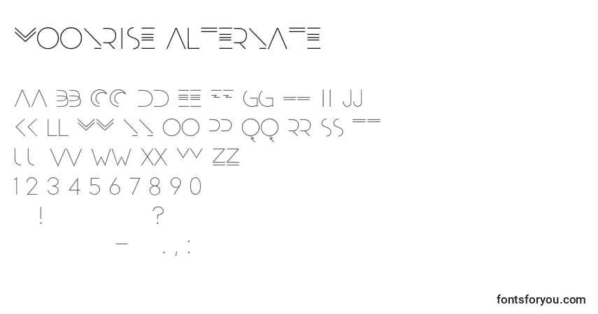 Schriftart Moonrise Alternate – Alphabet, Zahlen, spezielle Symbole