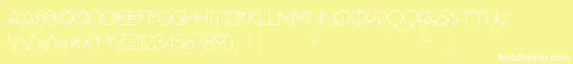 Moonrise Regular-Schriftart – Weiße Schriften auf gelbem Hintergrund