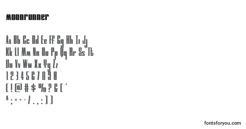 Moonrunner (134884)-fontti – aakkoset, numerot, erikoismerkit