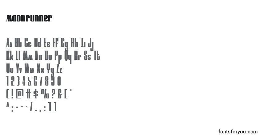 Moonrunner (134885)-fontti – aakkoset, numerot, erikoismerkit