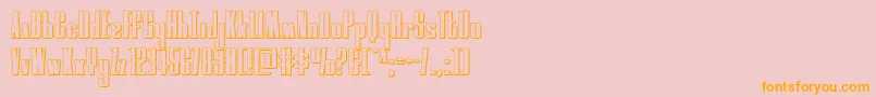 moonrunner3d-Schriftart – Orangefarbene Schriften auf rosa Hintergrund