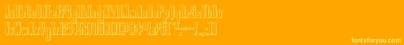 moonrunner3d-Schriftart – Gelbe Schriften auf orangefarbenem Hintergrund