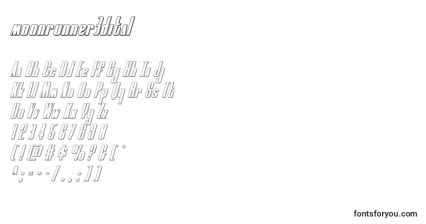 Moonrunner3dital (134888)-fontti – aakkoset, numerot, erikoismerkit