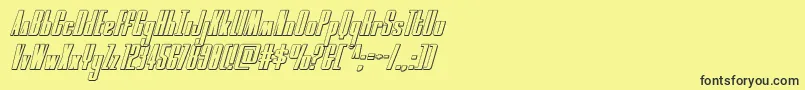 moonrunner3dital Font – Black Fonts on Yellow Background