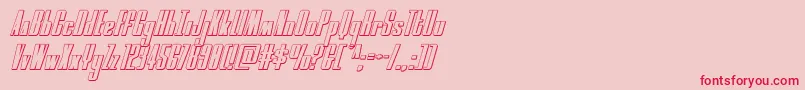 moonrunner3dital-Schriftart – Rote Schriften auf rosa Hintergrund