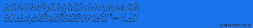 moonrunner3dital-Schriftart – Schwarze Schriften auf blauem Hintergrund