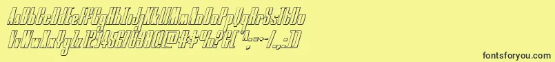 moonrunner3dital Font – Black Fonts on Yellow Background