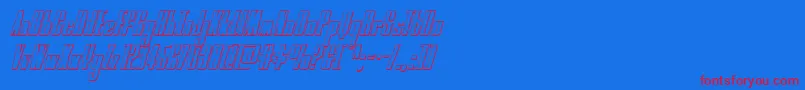 moonrunner3dital-Schriftart – Rote Schriften auf blauem Hintergrund