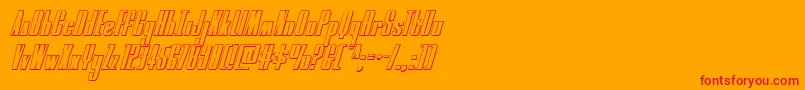 moonrunner3dital-Schriftart – Rote Schriften auf orangefarbenem Hintergrund