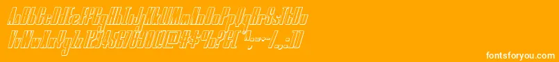 moonrunner3dital-Schriftart – Weiße Schriften auf orangefarbenem Hintergrund