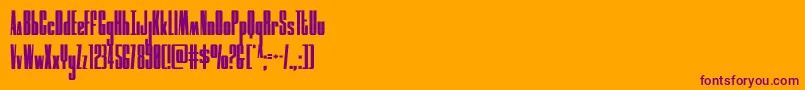 moonrunnercond Font – Purple Fonts on Orange Background